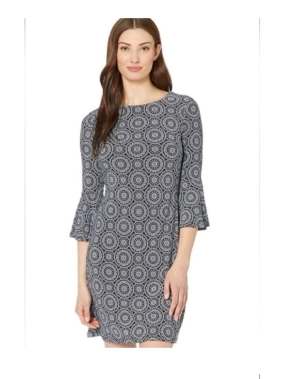 Tommy Hilfiger Bell Sleeve dress - Navy Blue and White - Sz10
